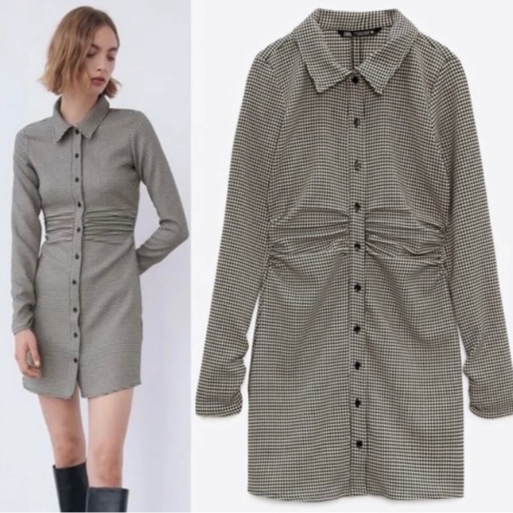 Zara Houndstooth Dress Size S